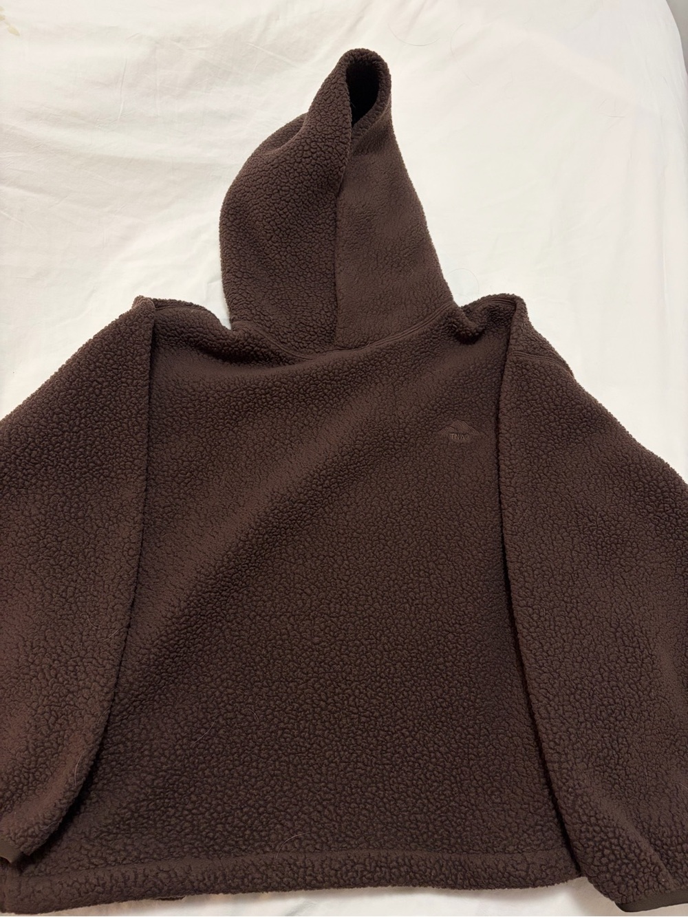 Aritzia Brown Sherpa Pullover Hoodie
